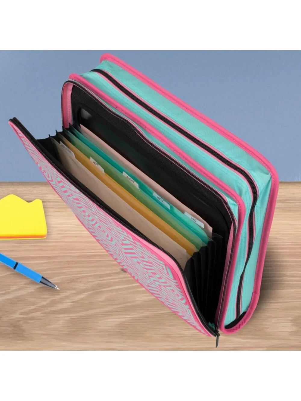 2-Inch Zipper Binder Organizer with O-Rings, Multi-Access & 5-Tab File Folder